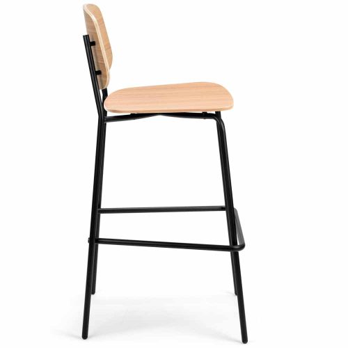 Workstories Patform High Stool in Classic Ash Veneer side view