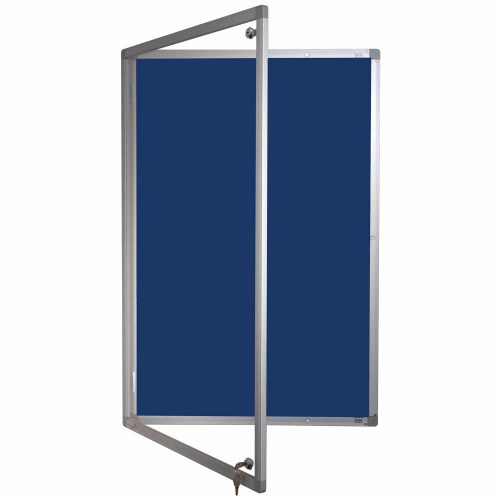 Henley Fire Resistant Corridor Tamperproof Noticeboard with Lucia Ocean Fabric