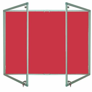 Henley Fire Resistant Corridor Tamperproof Noticeboard with Red Fabric