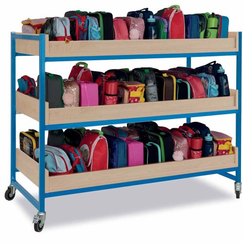 Monarch EF0873 Maple Heavy Duty Lunch Box Trolley with Cool Blue Frame