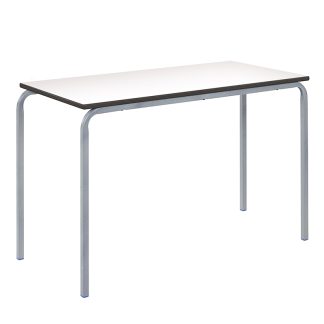 Crush Bent Rectangular Frame Table with Plain White Trespa Top