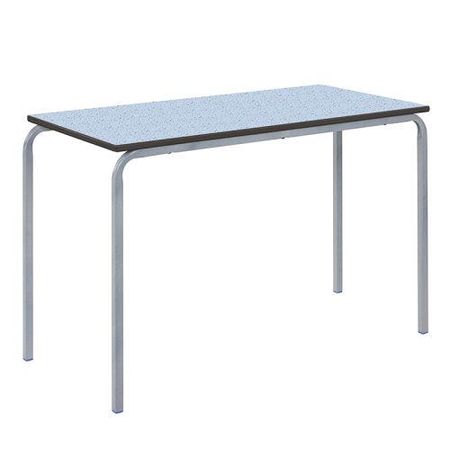 Crush Bent Rectangular Frame Table with Speckled Icey Blue Trespa Top