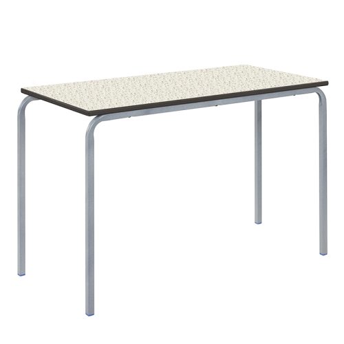 Crush Bent Rectangular Frame Table with Speckled White Trespa Top