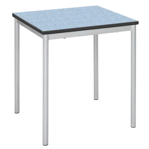 Fully Welded Table with Round Legs and Icey Blue Trespa Top