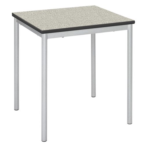 Fully Welded Table with Round Legs and Speckled Pastel Grey Trespa Top