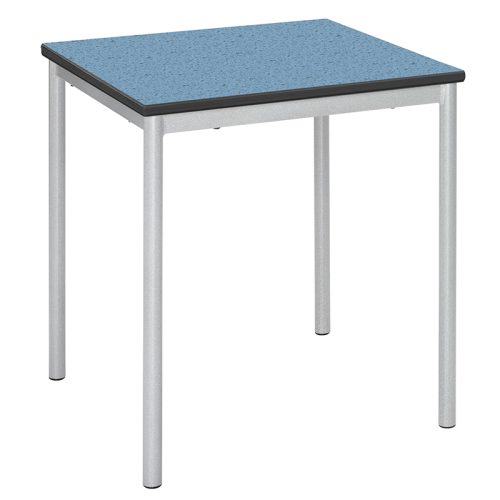 Fully Welded Table with Round Legs and Speckled Powder Blue Trespa Top