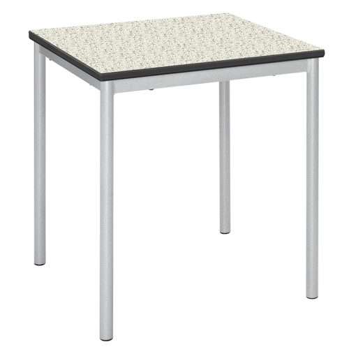 Fully Welded Table with Round Legs and Speckled White Trespa Top