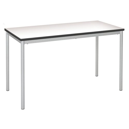 Rectangular Table with Round Legs and Plain White Trespa Top