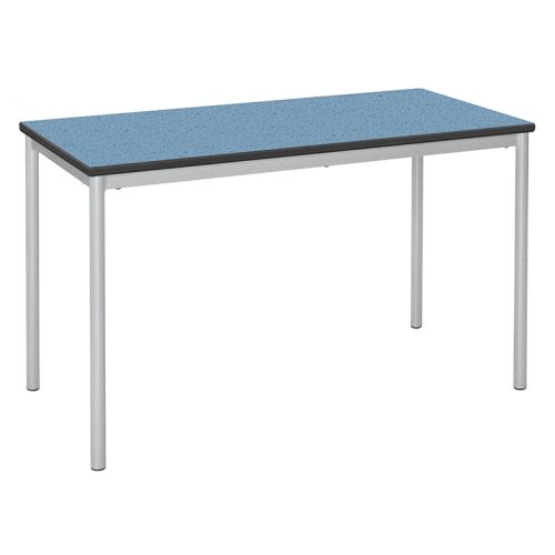 Rectangular Table with Round Legs and Speckled Powder Blue Trespa Top