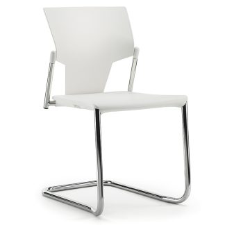 Pledge Ikon Cantilever Stacking Meeting Chair - White