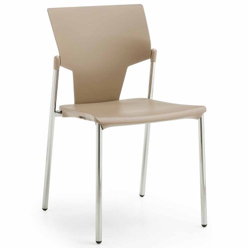 Pledge Ikon Plastic 4 Leg Stacking Meeting Chair in Sand