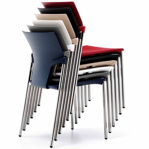 Stack of Pledge Ikon 4 Leg Chairs