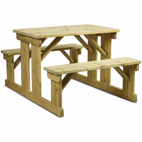 Alfresco Rectangular Walk-In Picnic Bench - 6 Seater