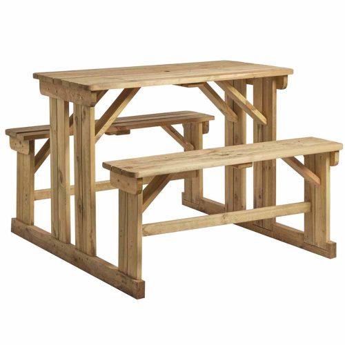 Alfresco Rectangular Walk-In Poseur Height Picnic Bench - 6 Seater