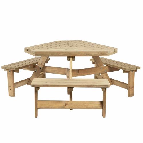 Alfresco Tringular Picnic Bench - 6 Seater