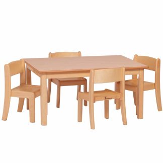 Millhouse Early Years Rectangular Classroom Table & 4 Stacking Chairs