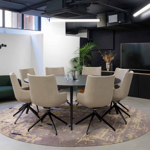 Workstories Air Round Meeting Table with Chairs