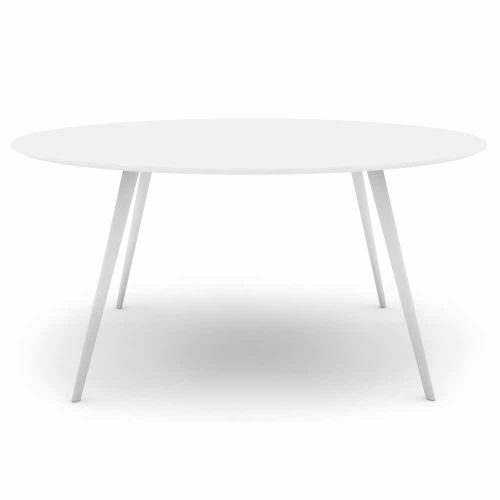 Workstories Round Air Meeting Table with White Top and Frame