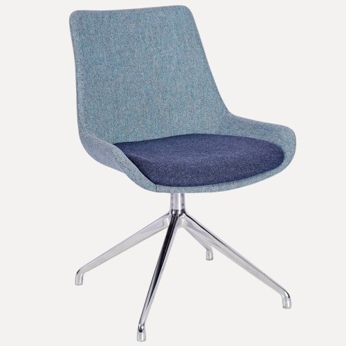 Iris Static Meeting Swivel Chair with Chrome Base