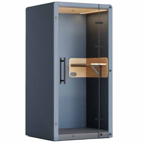 Acoustic Office Phone Booth with Poseur Table