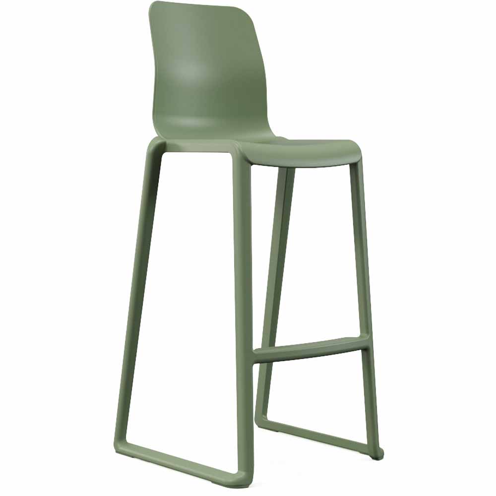 KI Hatton Indoor Outdoor High Back Stool in Moss Green