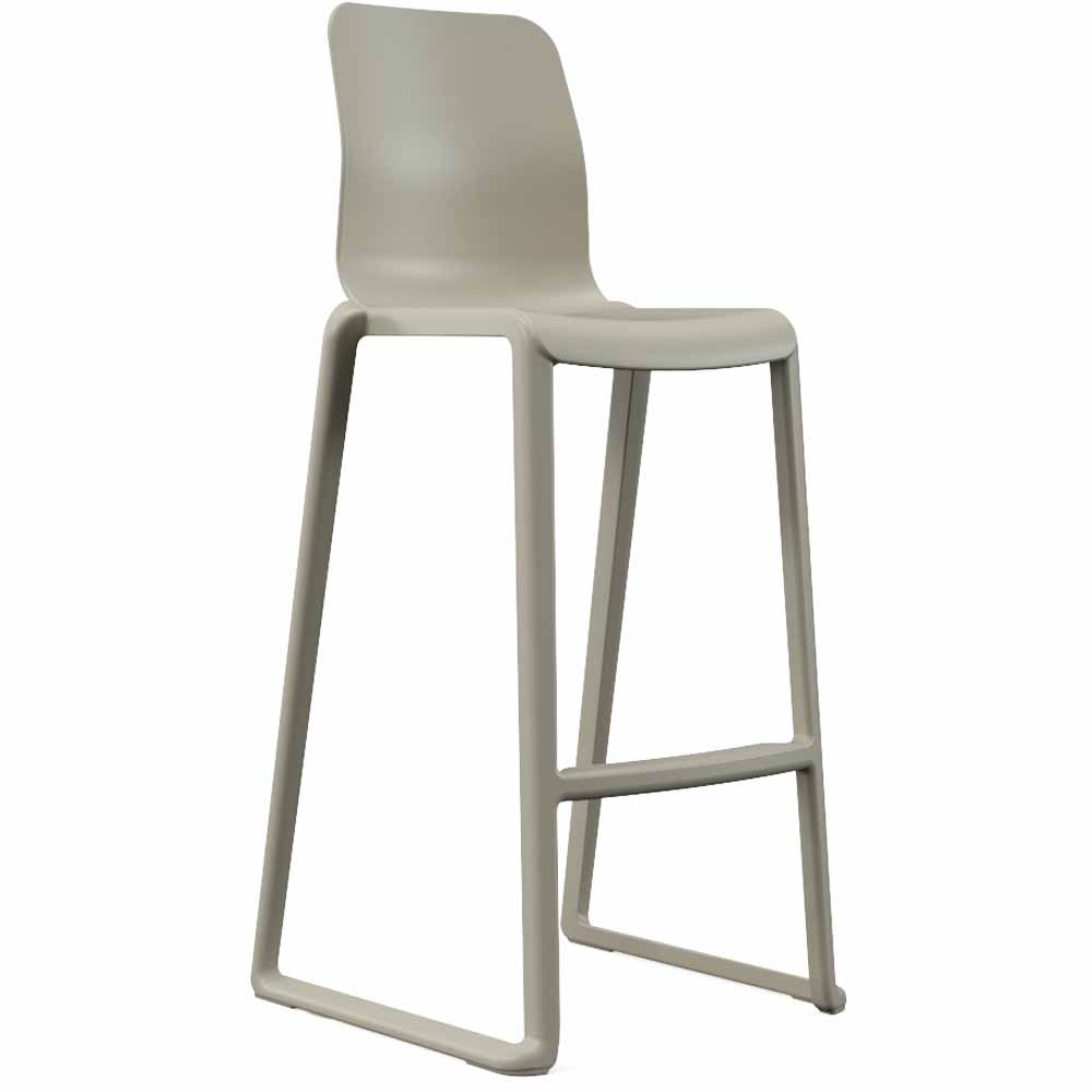 KI Hatton Indoor Outdoor High Back Stool in Ash Grey