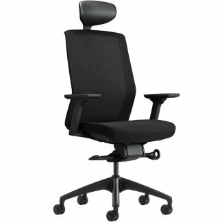 Workstories Bestuhl J1 Black Mesh Task Chair with Headrest