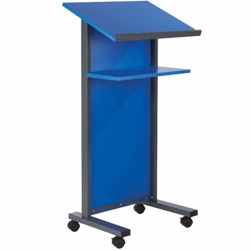 Blue Panel Fronted Mobile Lectern