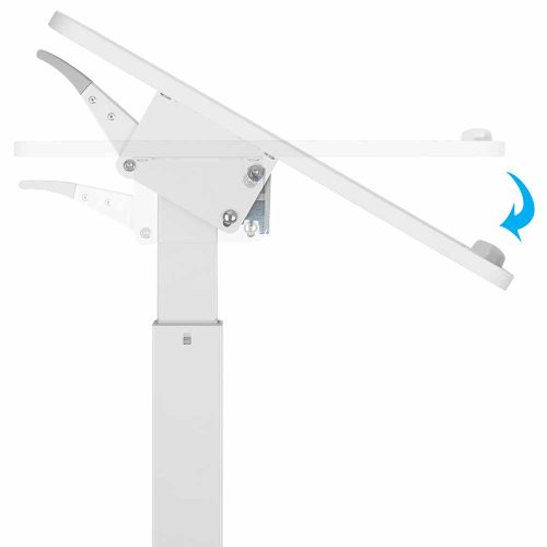 White Height Adjustable Tilting Laptop Lectern Mobile Table Top