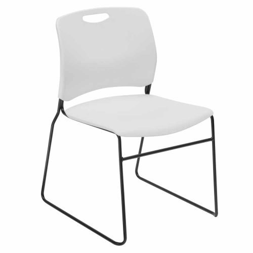 White Jenson High Density Stacking Chair