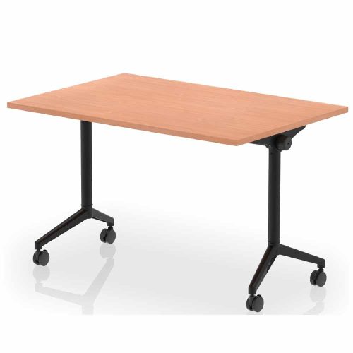 Henley Rectangular Flip Top Table Beech Top Black Frame