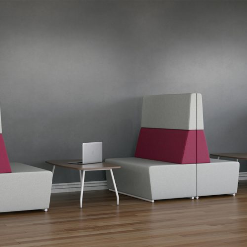 Pledge Fifteen High Back Units with White Floor Rails