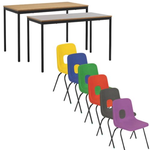 Hille Fully Welded Classroom Tables with Series E Chairs Bulk Deal