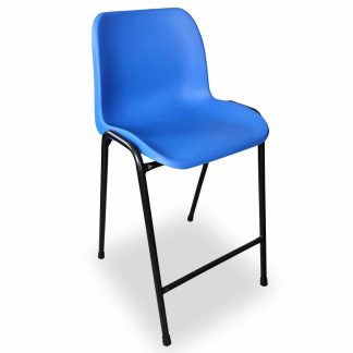 Affinity Stool with Blue Shell Black Frame
