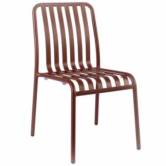 Henley Aluminium Stacking Side Chair Brick Red