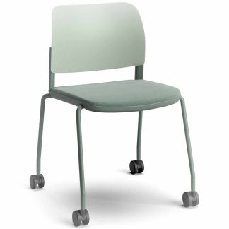 Pledge Ciao Stacking 4 Leg Chair with Castors Upholstered Seat
