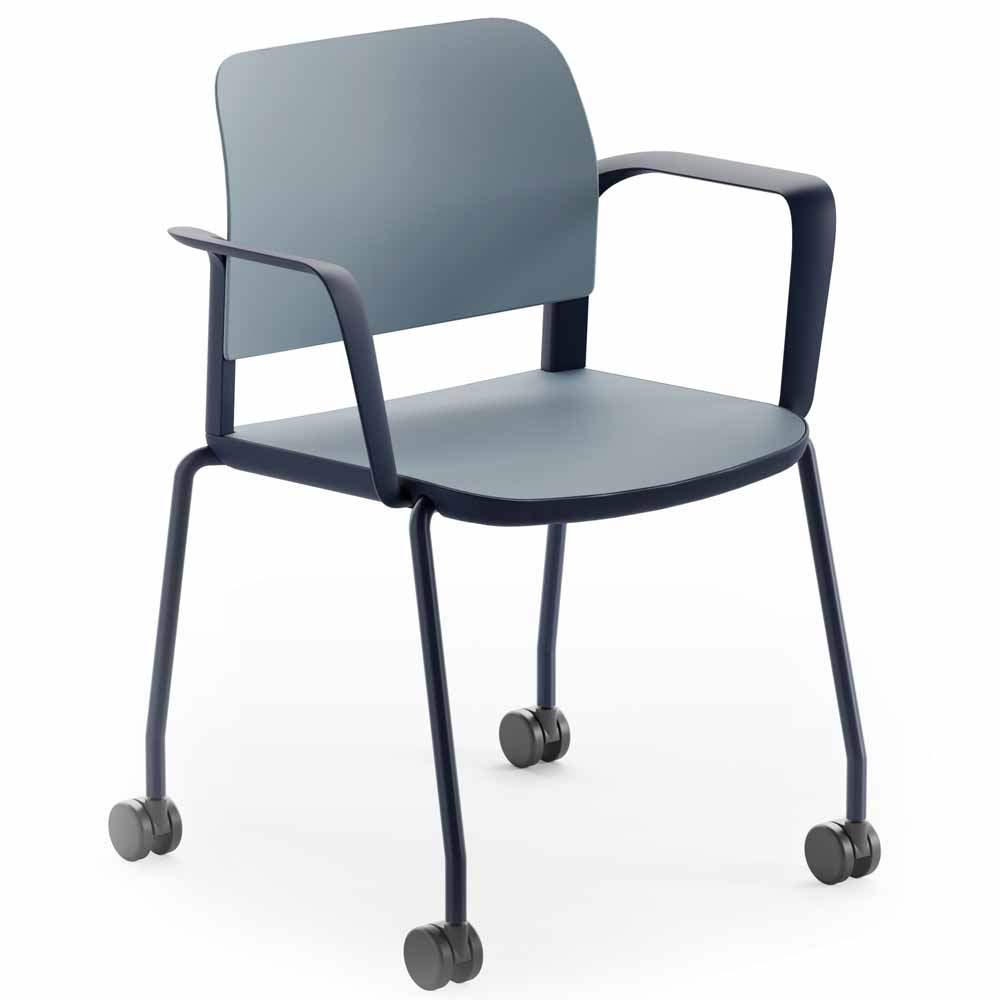 Pledge Ciao Stacking 4 Leg Chair with Castors and Loop Arms