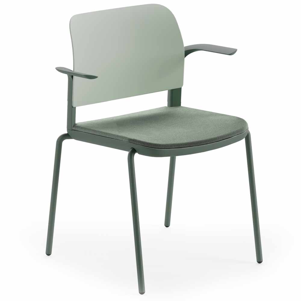 Pledge Ciao Stacking 4 Leg Chair Upholstered Seat