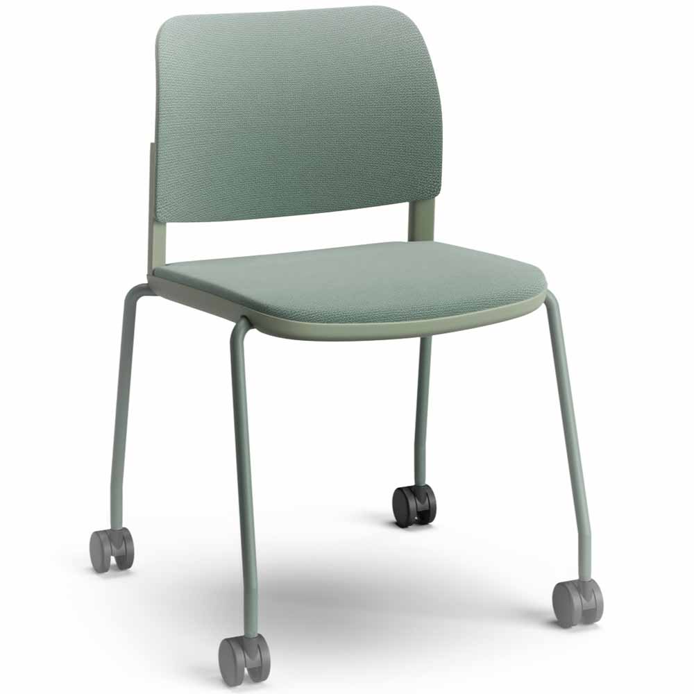 Pledge Ciao Stacking 4 Leg Fully Upholstered Chair with Castors