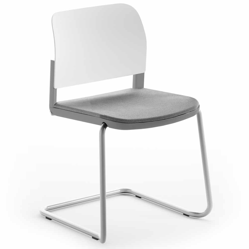 Pledge Ciao Stacking Cantilever Chair Upholstered Seat