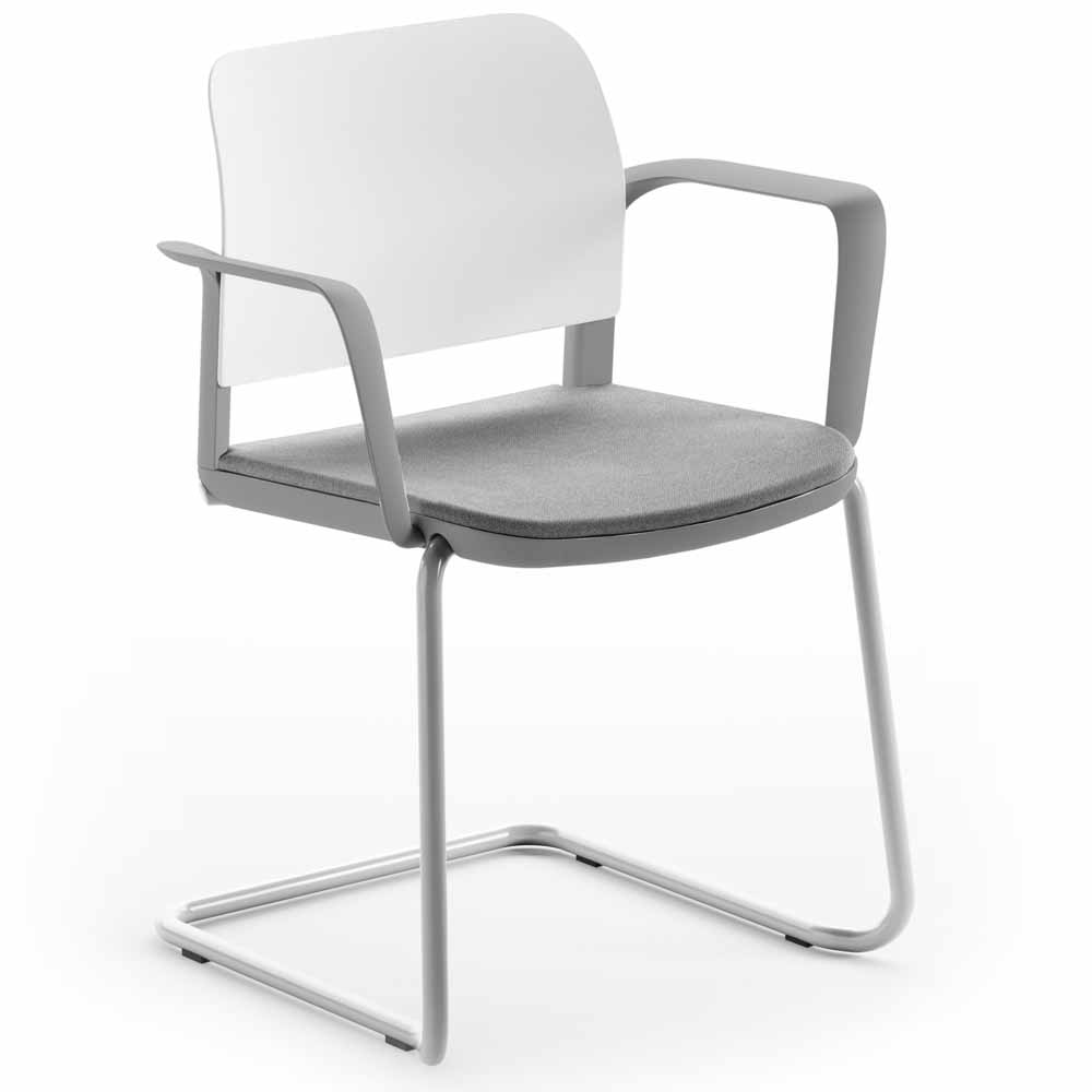 Pledge Ciao Stacking Cantilever Chair Upholstered Seat