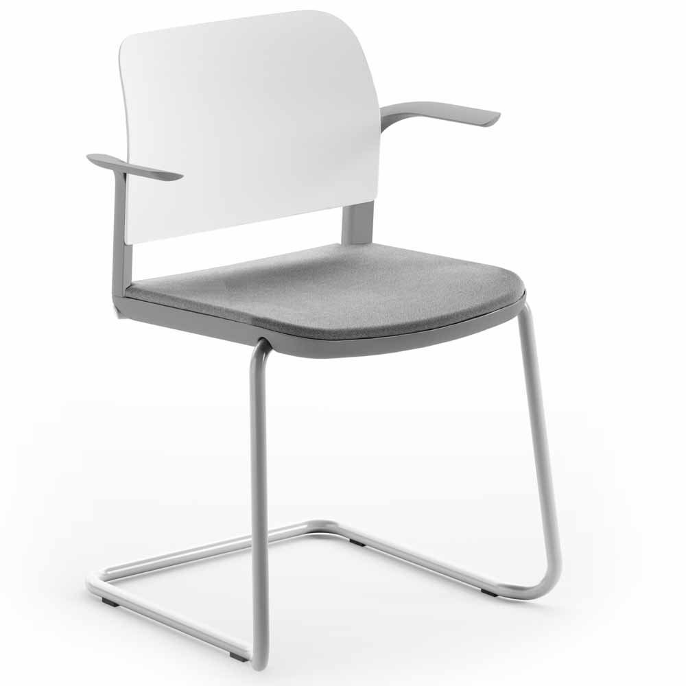 Pledge Ciao Stacking Cantilever Chair Upholstered Seat