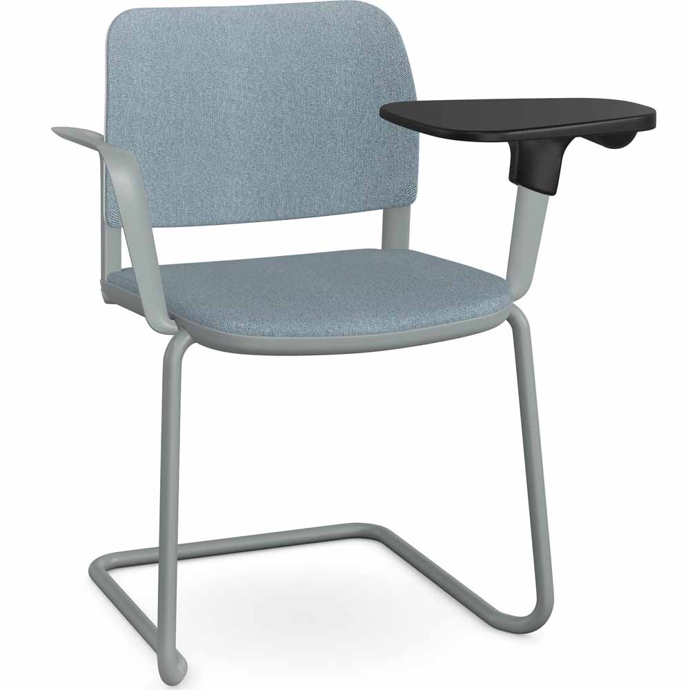 Pledge Ciao Stacking Fully Upholstered Cantilever Chair LH Writing Tablet