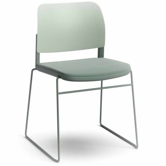 Pledge Ciao Stacking Sled Frame Chair Upholstered Seat