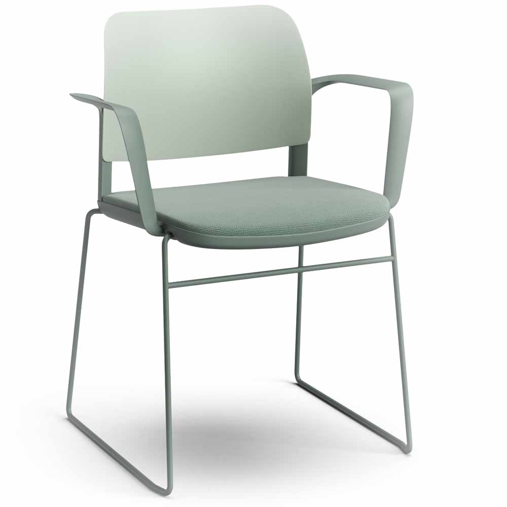 Pledge Ciao Stacking Sled Frame Chair Upholstered Seat