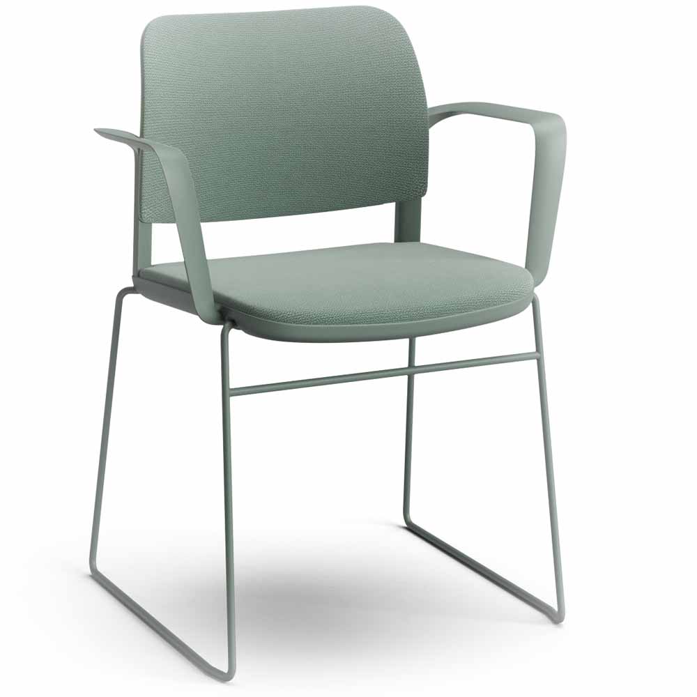 Pledge Ciao Stacking Sled Frame Fully Upholstered Chair