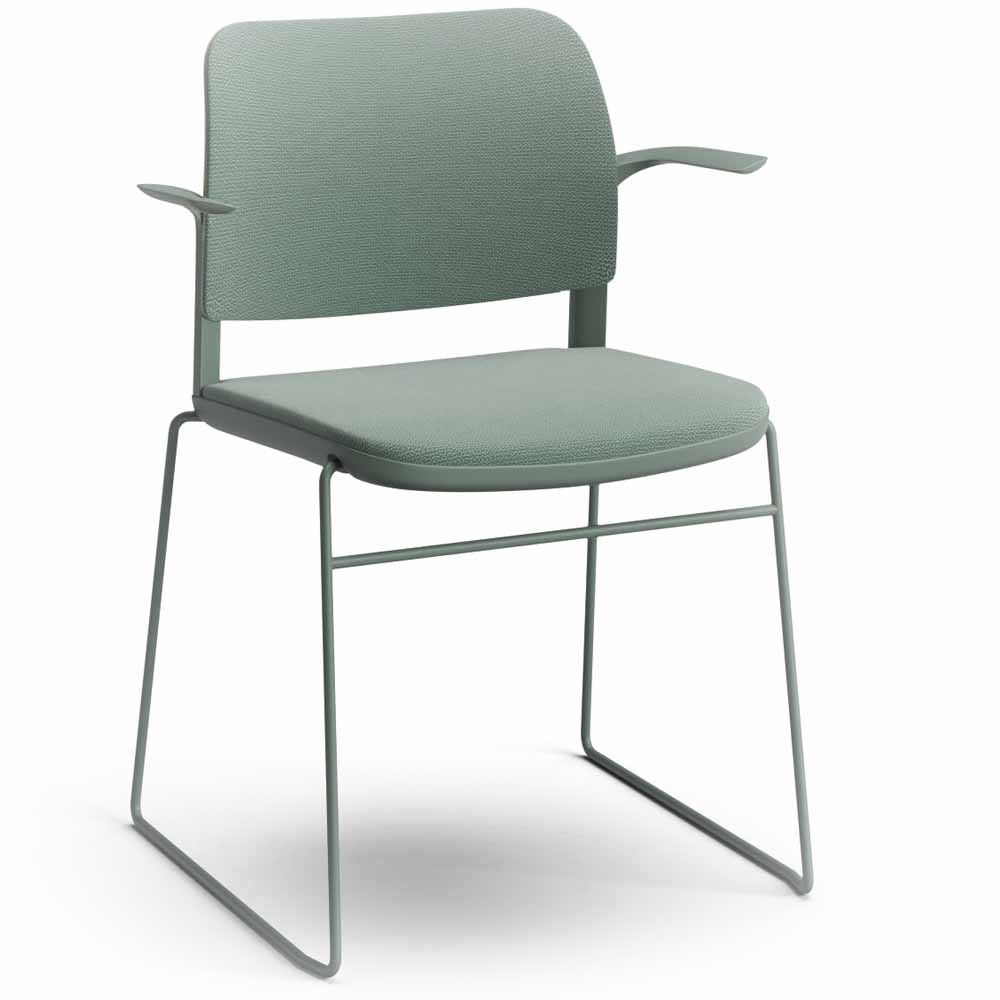 Pledge Ciao Stacking Sled Frame Fully Upholstered Chair
