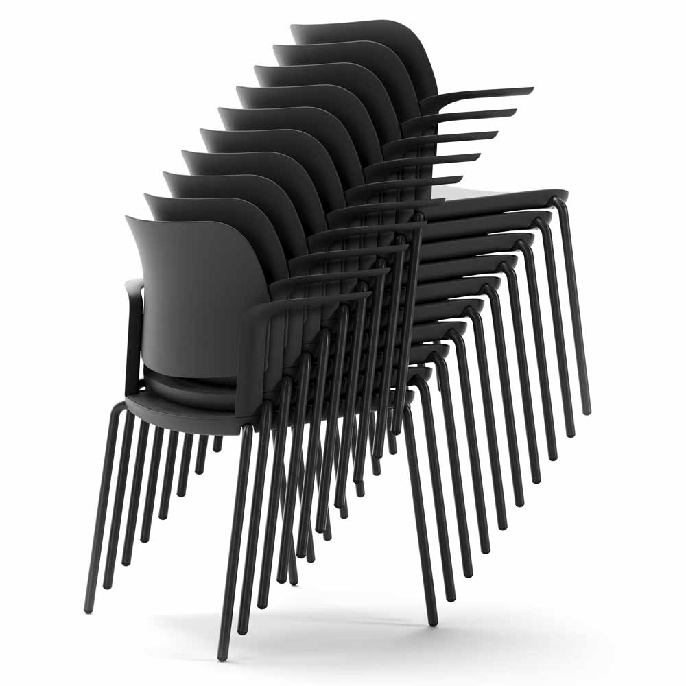 Stacked Pledge Ciao 4 Leg Chair with Open Arms