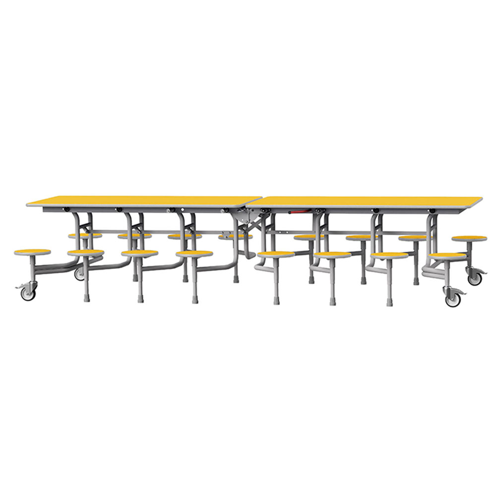 GoRoll 10ft Mobile Folding Table with 16 Stools