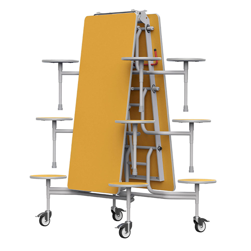 GoRoll 10ft Mobile Folding Dining Table with 12 Stools